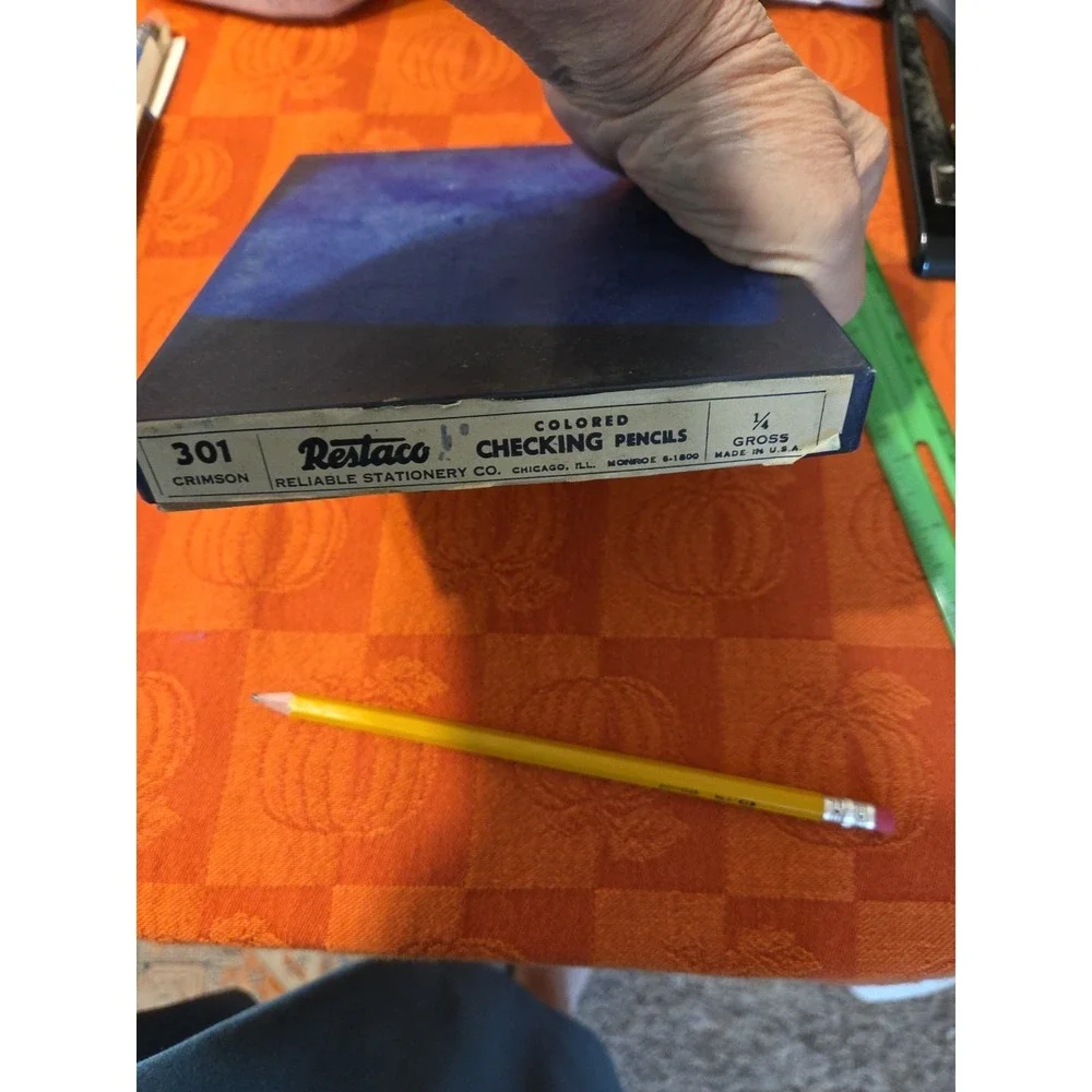 Vintage 70s Restaco Pencils  Original Box 3 Doz Old Stock Props Red 30 Total